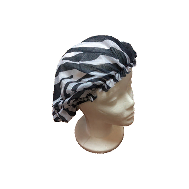Black And White Stripes Printing Polyester Satin Sleeping Bonnet